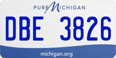 MI license plate DBE3826