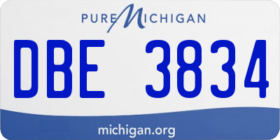 MI license plate DBE3834