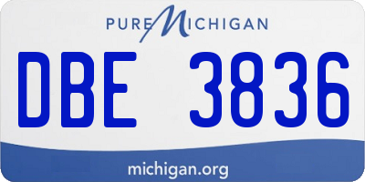 MI license plate DBE3836