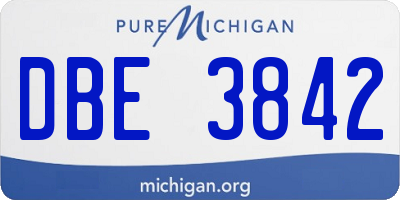 MI license plate DBE3842