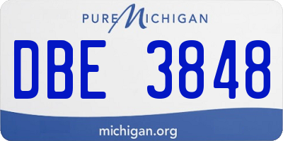 MI license plate DBE3848