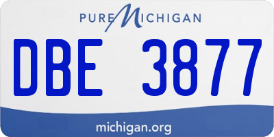 MI license plate DBE3877