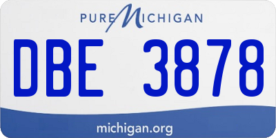 MI license plate DBE3878