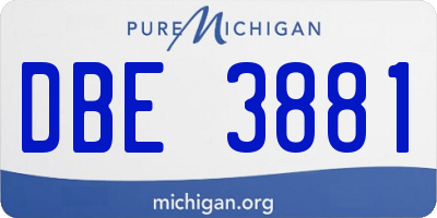 MI license plate DBE3881