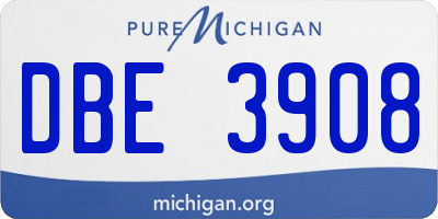 MI license plate DBE3908