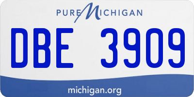 MI license plate DBE3909