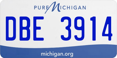 MI license plate DBE3914