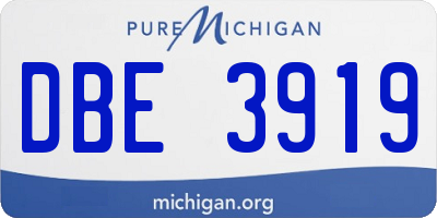 MI license plate DBE3919