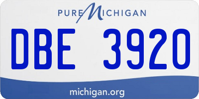 MI license plate DBE3920