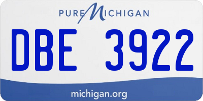 MI license plate DBE3922