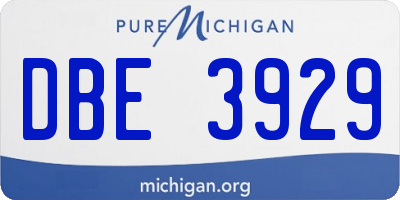MI license plate DBE3929