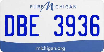 MI license plate DBE3936