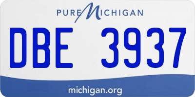 MI license plate DBE3937