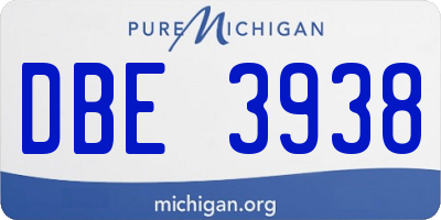 MI license plate DBE3938