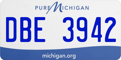 MI license plate DBE3942