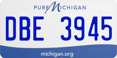 MI license plate DBE3945