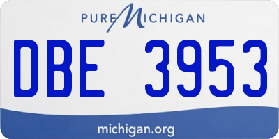 MI license plate DBE3953