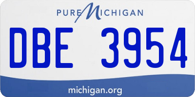 MI license plate DBE3954