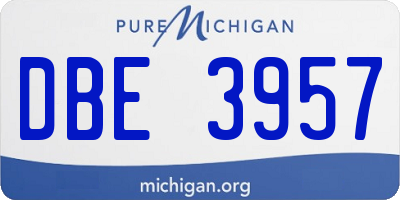 MI license plate DBE3957