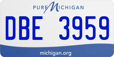 MI license plate DBE3959