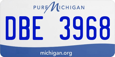 MI license plate DBE3968