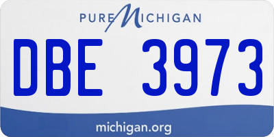 MI license plate DBE3973