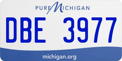 MI license plate DBE3977