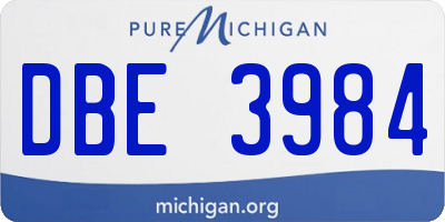 MI license plate DBE3984