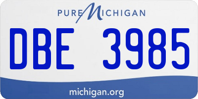 MI license plate DBE3985