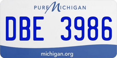 MI license plate DBE3986