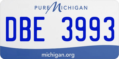 MI license plate DBE3993