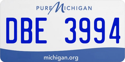 MI license plate DBE3994