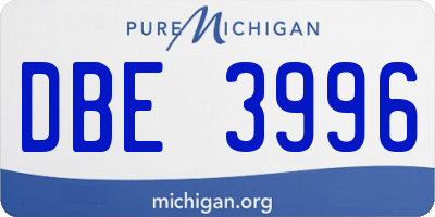 MI license plate DBE3996