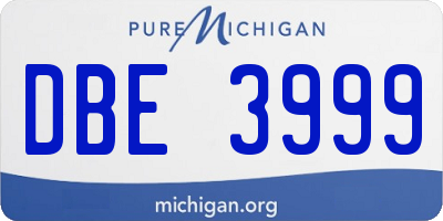 MI license plate DBE3999