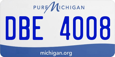 MI license plate DBE4008