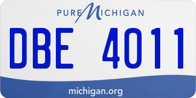 MI license plate DBE4011