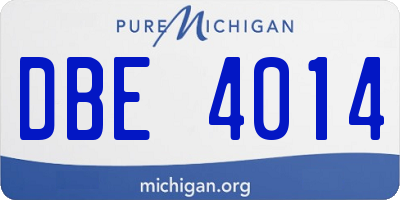 MI license plate DBE4014