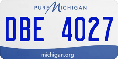 MI license plate DBE4027
