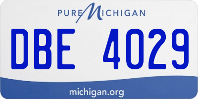 MI license plate DBE4029