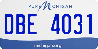 MI license plate DBE4031