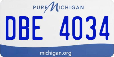 MI license plate DBE4034