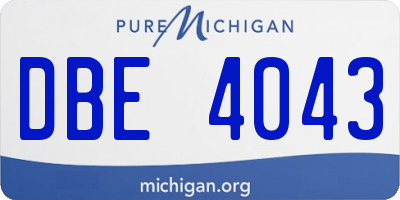 MI license plate DBE4043