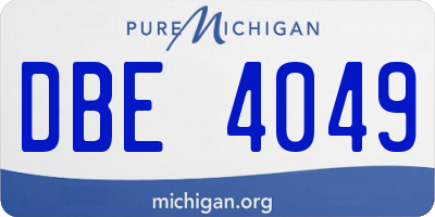 MI license plate DBE4049