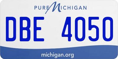 MI license plate DBE4050