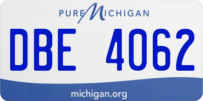 MI license plate DBE4062
