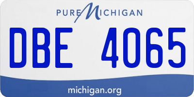 MI license plate DBE4065