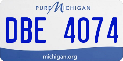 MI license plate DBE4074
