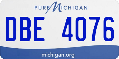 MI license plate DBE4076