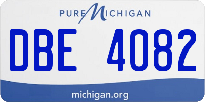 MI license plate DBE4082