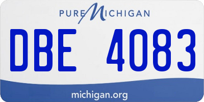 MI license plate DBE4083